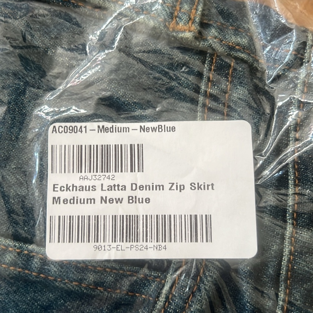 NWT Eckhaus Latta Blue Zip Denim Midi Skirt - Picture 5 of 8